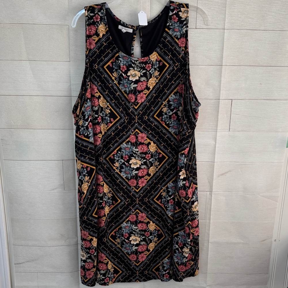 Maurices plus size Black Floral Midi Dress size 2